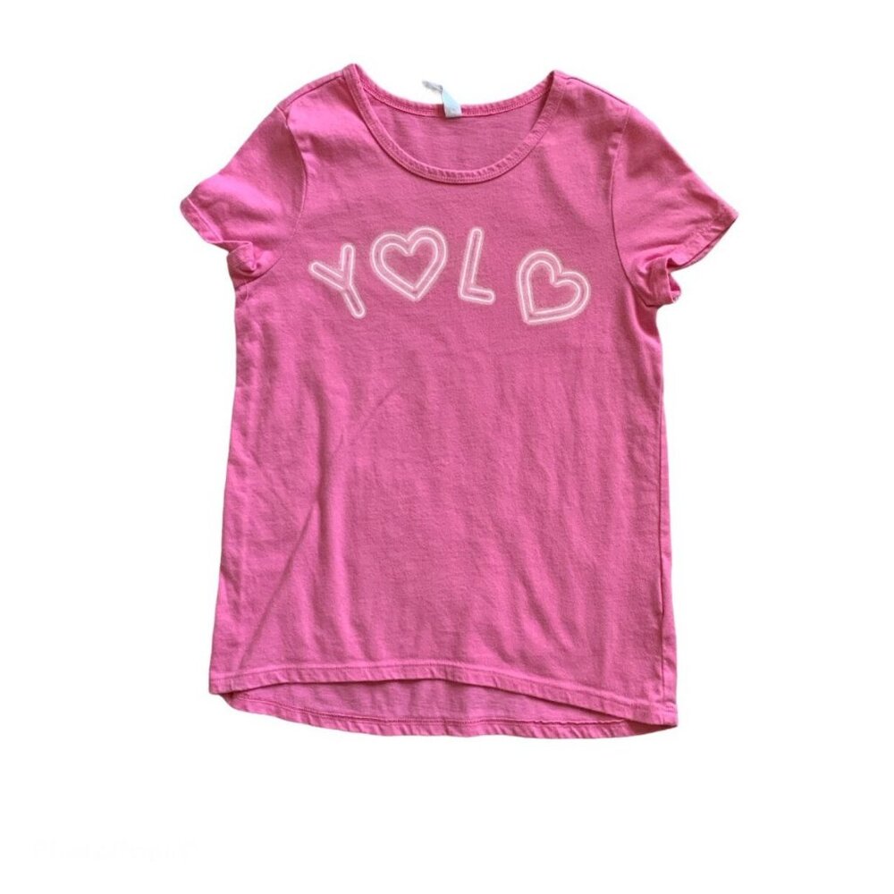 Fab Kids Pink YOLO Shirt Size 8/10 VGUC